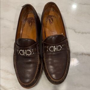 Ferragamo Men's Brown Leather Loafers
